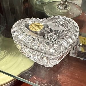 Princess House Clear Heart Crystal Jewelry Organizer
